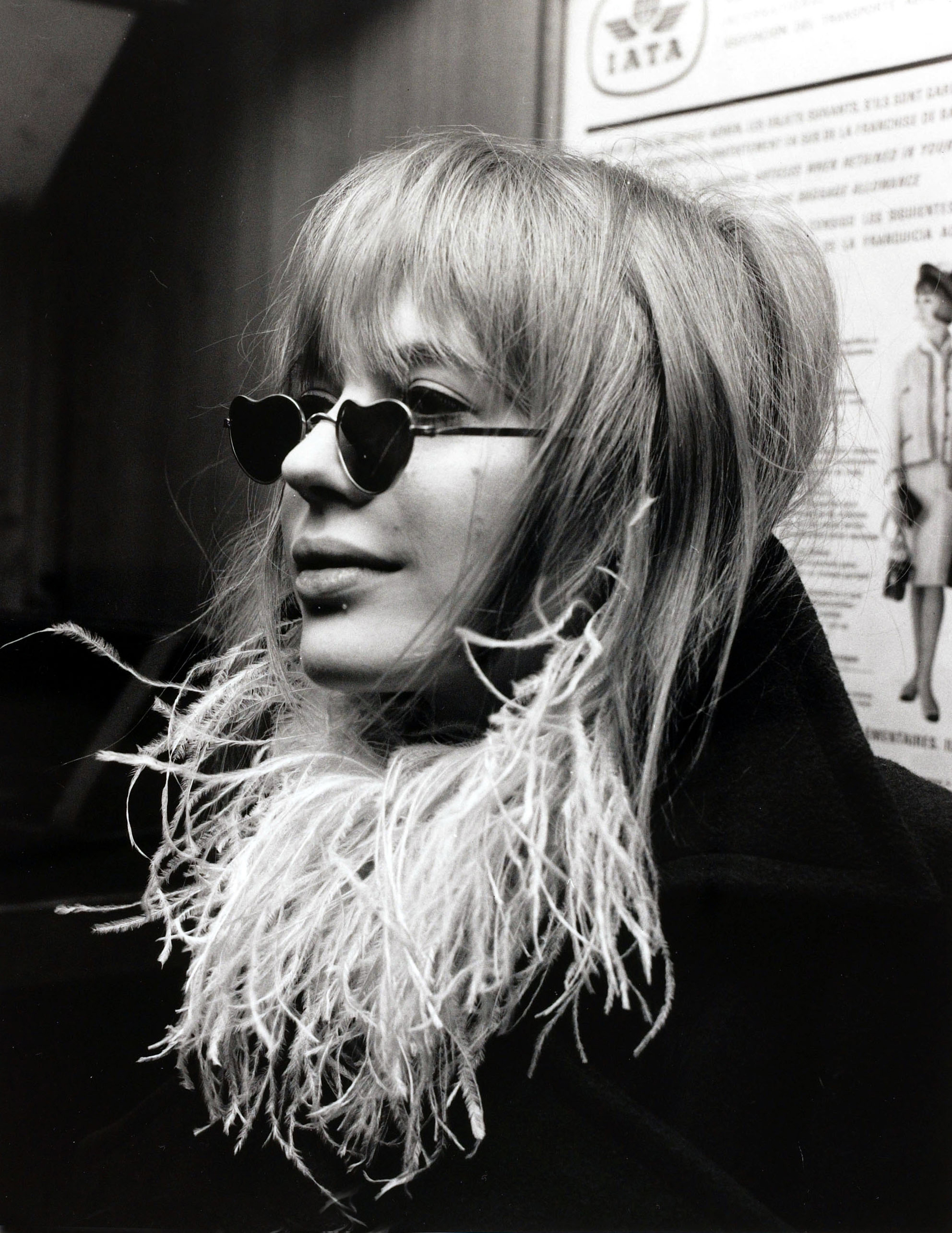 Entertainment/Pop Music. 21st January 1967. British pop star Marianne Faithfull, pictured at Heathrow Airport en-route to an Italian pop festival. Marianne Faithfull was one of the celebrities of the "Swinging Sixties".